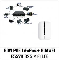 60W POE LiFePo4 + HUAWEI E5576 325 MIFI LTE